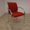 Vergaderstoel Kembo rood gestoffeerd