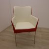 Stoel Bert Plantagie leer rood met wit