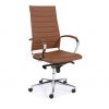 Design bureaustoel hoge rug in bruin/cognac