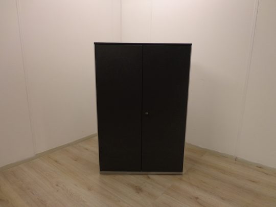 Draaideurkast zwart 160 cm hoog