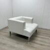 Fauteuil wit leer van Satelliet met chromen poten