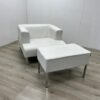 Fauteuil wit leer van Satelliet met chromen poten